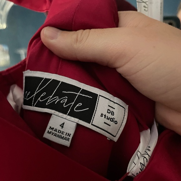 Off-Shoulder Satin A-Line Dress - Picture 10 of 10